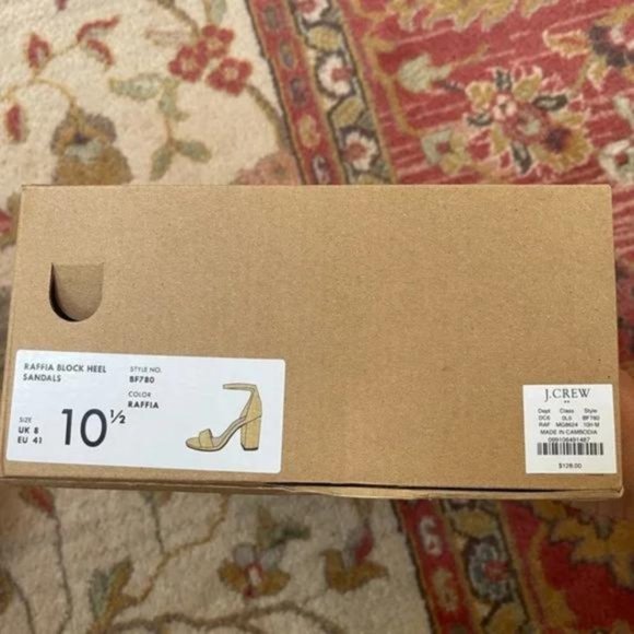 J. Crew Raffia Block Heel Sandals Size 10.5 - Picture 4 of 5
